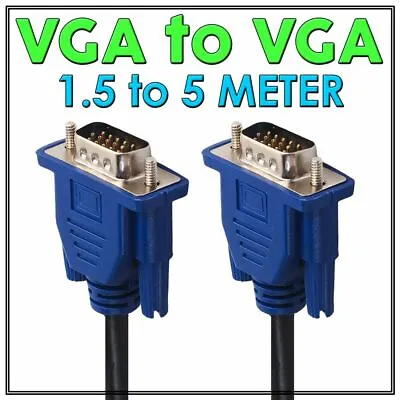 Premium 1.5M 3M 5M VGA SVGA 15pin Male To Male Extension PC HD Monitor LCD Cable • $6.99