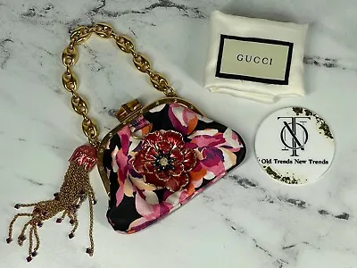 Gucci By Tom Ford Vintage Satin Jeweled Mini Clutch Evening Bag W Bamboo Clasp • $1999.99