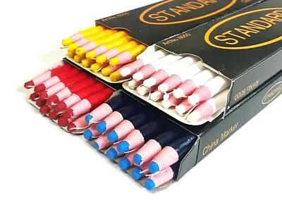 £8.55 • Buy Wax China Marker Pencils Pack Of 12 Top Quality Chinagraph Wrapped Box 4 Colours