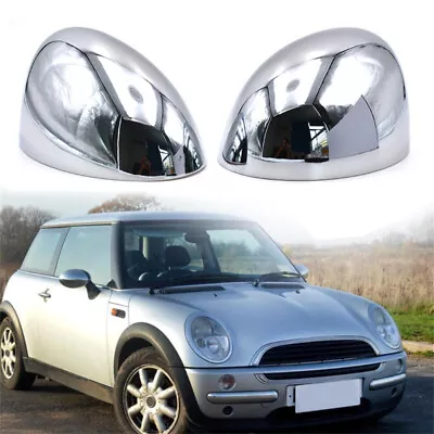 Pair Chrome Wing Mirror Cover Cap Casings For BMW Mini Cooper S One R50 R52 R53 • $29.73