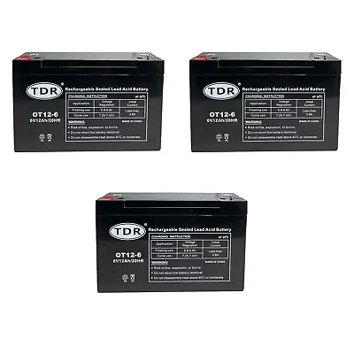 3 X 6V 12AH UPS SLA Battery - 6 Volt 12 Ah Solar Power Scooter Ride Toys • $101.95