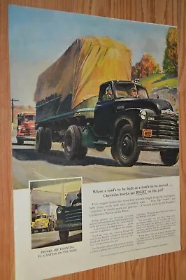 $19.99 • Buy ★1951 Chevy Commercial Truck Original Large Vintage Advertisement Ad 51 Semi Art