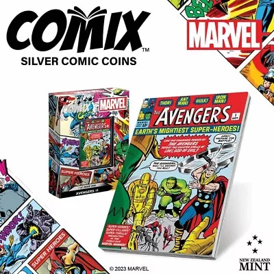 2023 Niue DC Comics COMIX Marvel Avengers #1 1 Oz Silver Colorized Proof Coin • $108.88