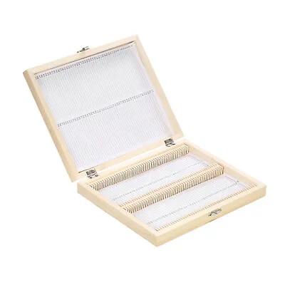 Protable 100pcs  Wooden Slide Storage Box For Prepared Microscope Slides SW W1Y6 • $16.49