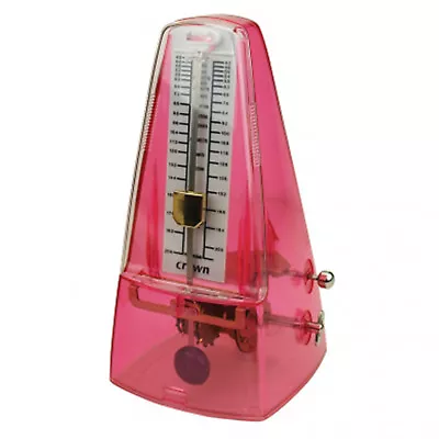 New Crown Traditional Wind Up Mechanical Transparent Metronome With Bell (Pink) • $45.56