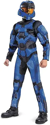 Halo Spartan Costume Official Halo Blue Full Spartan Armor Muscle Jumpsuit And  • $57.99