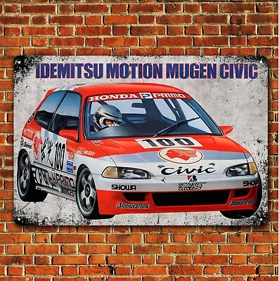 Honda Civic Mugen Metal Poster - 20x30cm Racing Car Collectable Tin Sign • $14.90