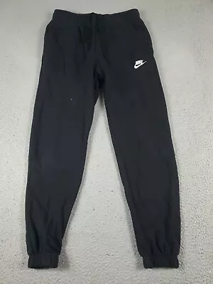 Nike Pants Mens Size Small Black Swoosh Track Joggers Sweatpants * • $24.95