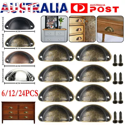 $5.91 • Buy 6-24X Cupboard Door Cabinet Cup Drawer Furniture Retro Antique Pull Shell Handle