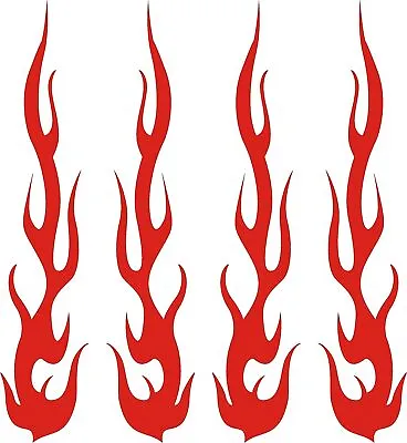 Red Hot Rod Flame Fire Tribal Retro Decals Sticker For Helmet Bike • $10.99