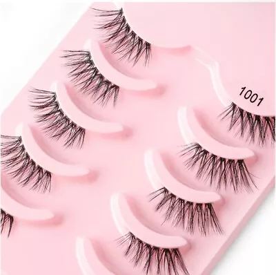 5Pair 3D Mink False Eyelashes Wispy Curl Long Thick Soft Fake Individual Lash • £2.99