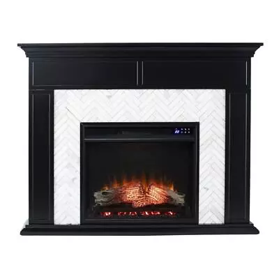 SEI FURNITURE Freestanding Electric Fireplaces 50  Touch Screen In Black Painted • $701.43