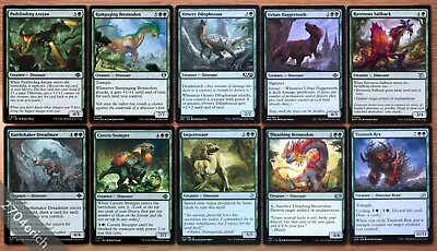 Set Of 10 Green Dinosaur Creatures Common & Uncommon *NM* (English Magic MTG) • $4.99