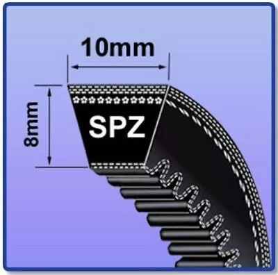 Spzx Cogged Spz V Belt Sizes Spzx1420 - Spzx2360 10mm X 8mm Vee Belt • £7.49