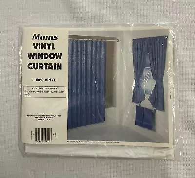 VTG 100% Vinyl Window Curtain 68x54 Hygiene Industries White Mums NEW Retro USA • $39