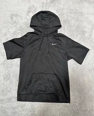 Nike Mens Sportswear Short Sleeve Black  Hoodie Logo Sweatshirt Size Medium  • $14.67