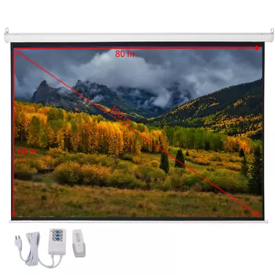 100'' Electric Motorized Projector Projection Screen Automatic Pull Down Home • $92.99