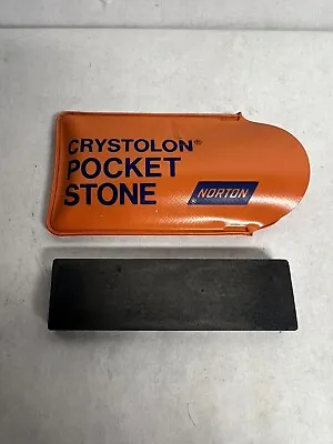 Vintage Norton 3” Pocket Stone Crystolon  Sharping Knife Razor - Fast Free Ship • $12.99