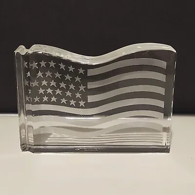$39.99 • Buy Tiffany & Co Crystal American Flag Paperweight Val St. Lambert | Made In Belgium