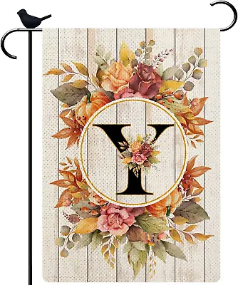 Monogram Letter Y Small Garden Flag Burlap Family Last Name Initial Yard Flag... • $14.99