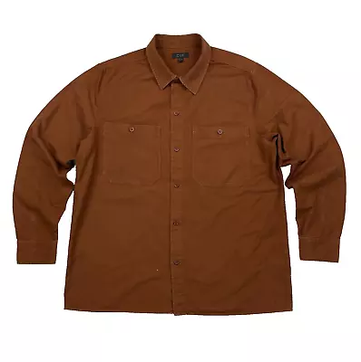 COS Men's Brushed Cotton Utility Shirt Overshirt MEDIUM Brown • £25.99