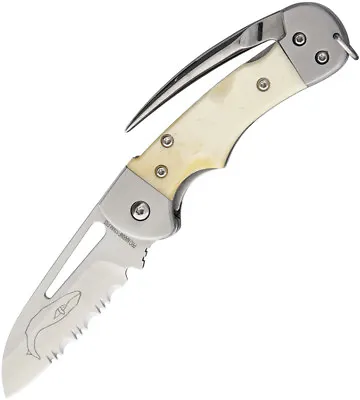 Myerchin Generation 2 Crew 2.5  Folding Linerlock Bone Handles Serrated Knife • $74.58