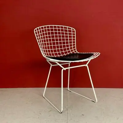 Vintage Harry Bertoia White Powder Coated Side Dining Chair Midcentury #3284 • $546.44