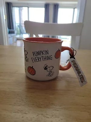 Peanuts Snoopy Pumpkin Everything 20 Oz. Mug Cup Fall Theme 4.25” Tall  EUC • $16.99