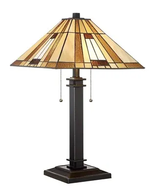 NWT 23  High Robert Louis Tiffany Stained Glass Mission Style Desk Lamp Shade • $119.99