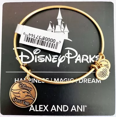 $99.28 • Buy New Disney Parks Alex And Ani Disney Cruise Line DCL Gold Bangle Bracelet