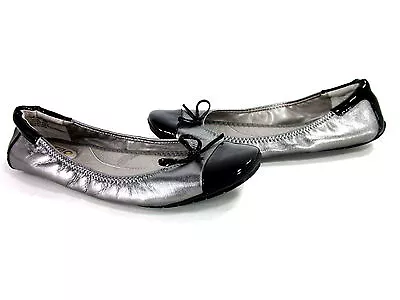 Me Too Women's Lucca Fashion Comfort Flat Pewter Shoes Leather Us Size 6 Medium • $26.70