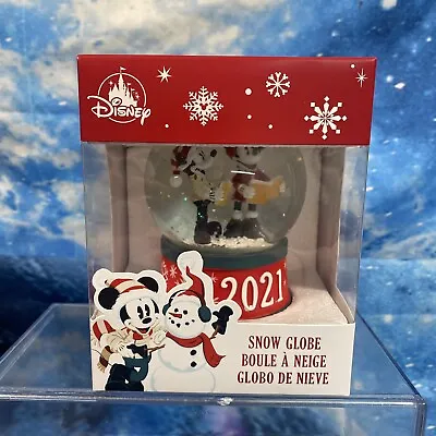 £9.99 • Buy Disney Store Christmas Celebration 2021 Mickey & Minnie Mouse Snow Globe New 😊