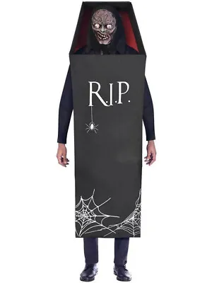 Halloween Adult Men's Creepy Coffin Zombie Vampire Horror Costume Standard Size • £19.99
