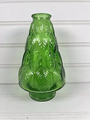 Vintage Wheaton Tree Shape Green Glass Bottle 6” Christmas Decor No Stopper • $17.99