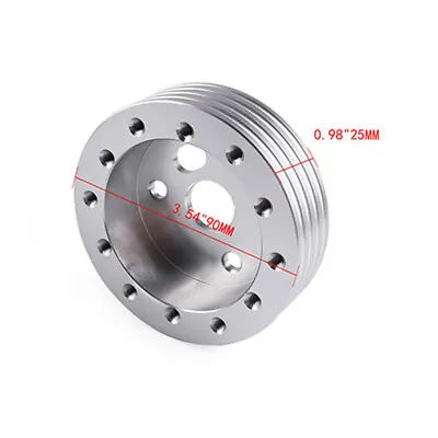 1  Steering Wheel Hub Spacer For 6 Hole Wheels To 3 Hole Adapter Aluminum Silver • $22.94