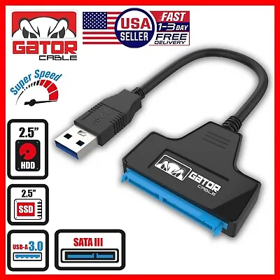 USB 3.0 To SATA III Hard Drive Adapter Converter Cable 2.5  HDD SSD UASP Powered • $8.99