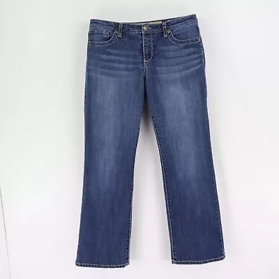 Nine West Vintage America Jeans Mid Rise Bootcut Womens 12 Blue Dark Wash Denim • $15.19