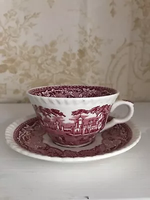 Masons Vista Ironstone Red And White Cup And Saucer • £13.99