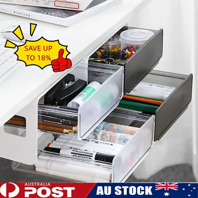 $14 • Buy Self Stick Under Desk Drawer Home Office Organizer Storage Drawer Pencil TrayS/L
