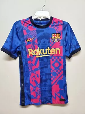 Nike Barcelona 2021 Football Third Jersey Size XS Messi Maradona Xavi Soccer  • $36.41