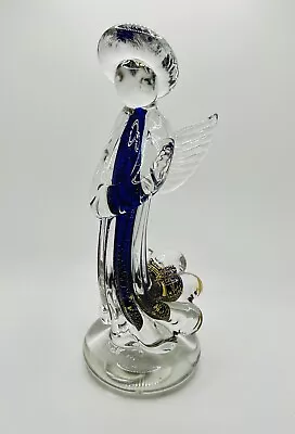 Mint Vintage Murano Glass Cobalt Blue/Gold Flecked Praying Angel Spiritual Glows • $39