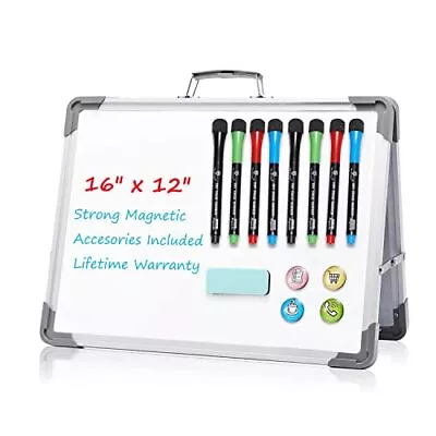 Small Dry Erase White Board - 12  X 16 Mini Desktop Double Sided Whiteboard ... • $37.77