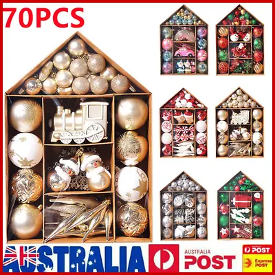 70pcs Christmas Tree Balls Baubles Decoration Xmas Hanging Party Ornament • $30.99