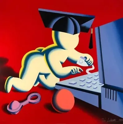 Mark Kostabi    Early Nerds Gets The Worm     MAKE OFFER   # DSSBA • $3995