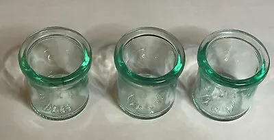 Vintage Lot Of 3 Mod Dep Italy Blue Glass Tea Light Holders 2.25” • $7.20