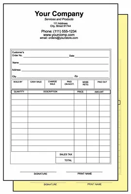 250Qty 2-part Carbonless NCR Forms - Sales Receipts -  Quality Invoices • $44