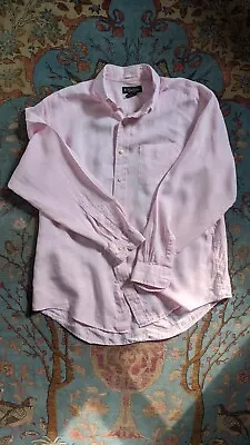 Brooks Brothers Pink Irish Linen Shirt L/XL • $19.99