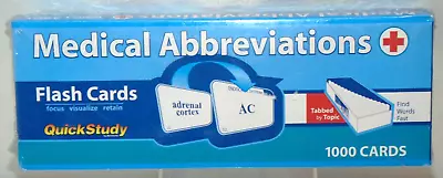 Medical Abbreviations Terminology Flash Cards Quick Study 1000 Pc Tabbed • $11.34