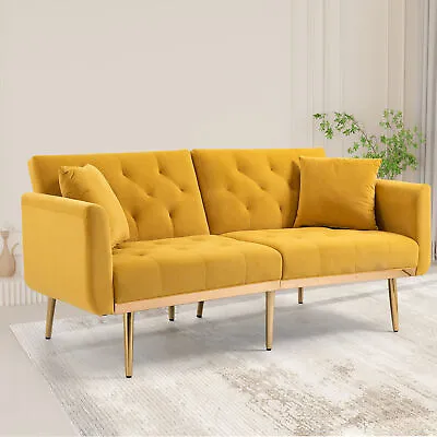 Easy Assembly Velvet Sofa Accent Sofa Loveseat Sofa With Metal Feet Furniture • $340.51