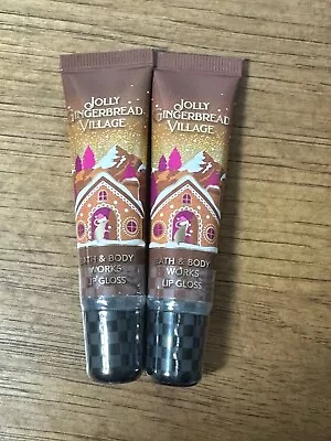 Set Of 2 Bath & Body Works JOLLY GINGERBREAD VILLAGE Lip Gloss New & Sealed • $21.95